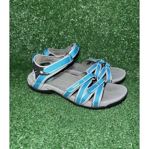 Teva Tirra 4266 Strappy Sports Hiking Sandals Blue Grey Hook & Loop Women Size 8 - Picture 1 of 9